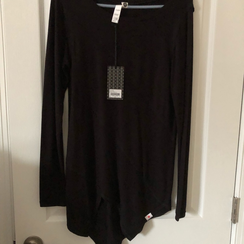 VIMMIA Active Black Serenity LS Boat Neck Splice Top Size Medium